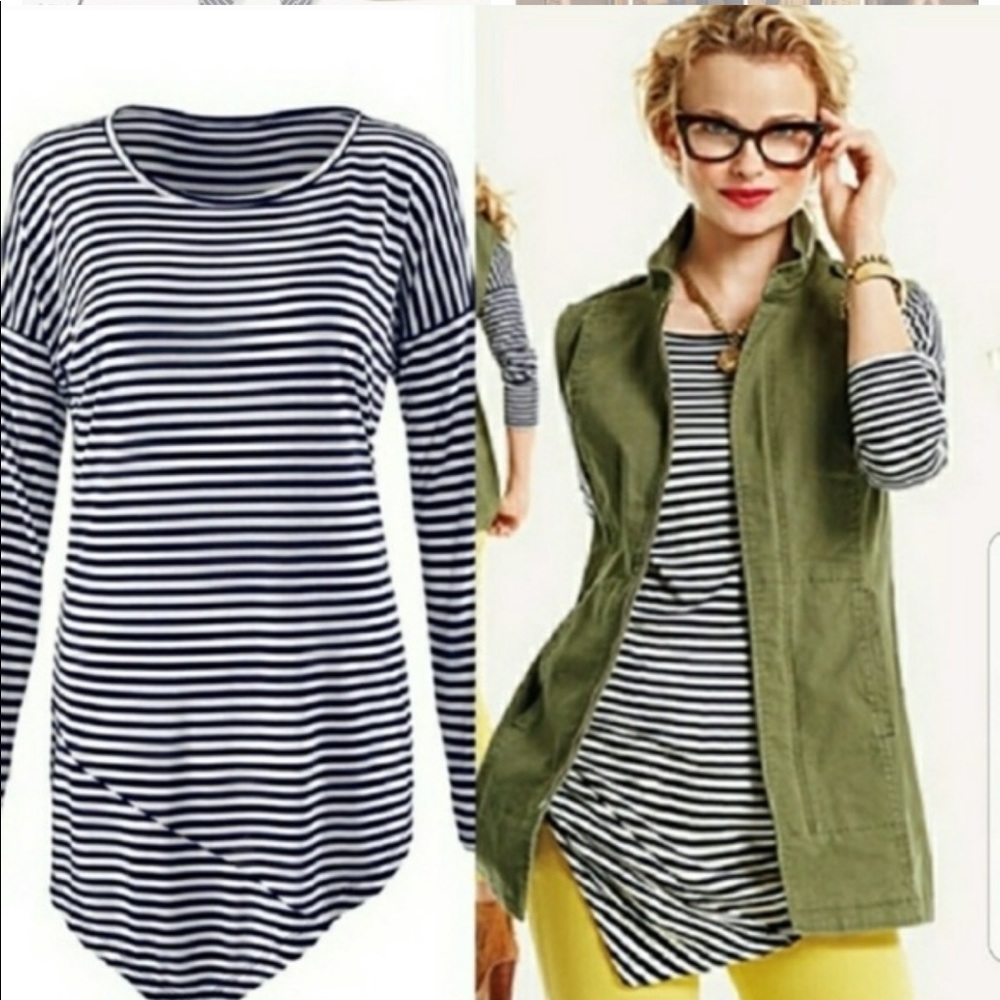 Cabi boat stripe long sleeve tee
